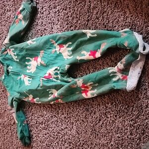 Green Kids Moose Print Pajama Onesie